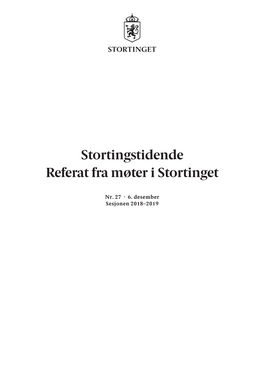 Stortingstidende Referat Fra Møter I Stortinget