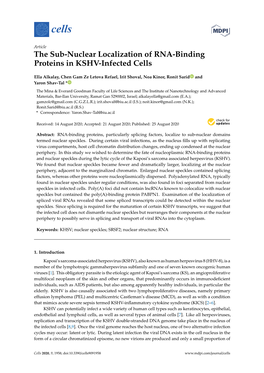 The Sub-Nuclear Localization of RNA-Binding Proteins in KSHV-Infected Cells
