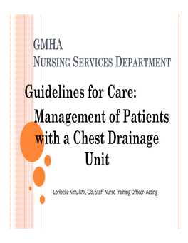 Management of Patient with Chest Drainage Unit Online Exam