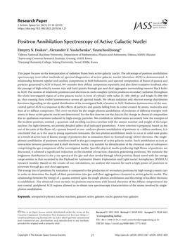 Positron Annihilation Spectroscopy of Active Galactic Nuclei