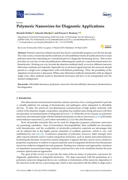 Polymeric Nanowires for Diagnostic Applications