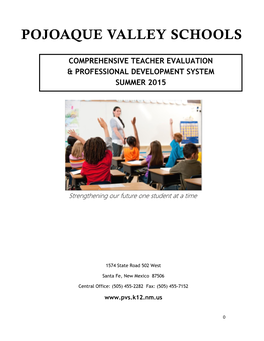 Comprehensive Teacher Evaluation & Professional Development System Summer 2015