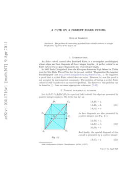 Arxiv:1104.1716V1 [Math.NT] 9 Apr 2011 Ue Uodwoesaedaoa Sas Fa Nee Length