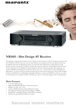 NR1601 - Slim Design AV Receiver