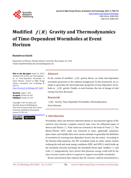 Modified Gravity and Thermodynamics of Time-Dependent Wormholes At