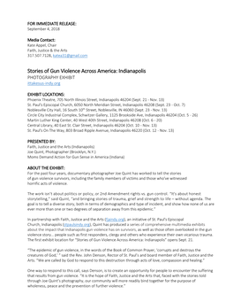 Stories of Gun Violence Across America: Indianapolis PHOTOGRAPHY EXHIBIT Ittakesus-Indy.Org