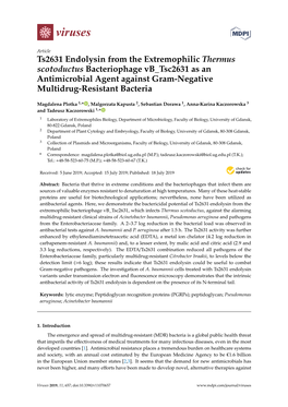 Ts2631 Endolysin from the Extremophilic Thermus Scotoductus Bacteriophage Vb Tsc2631 As an Antimicrobial Agent Against Gram-Negative Multidrug-Resistant Bacteria