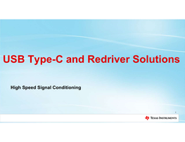 USB Type-C and Redriver Solutions