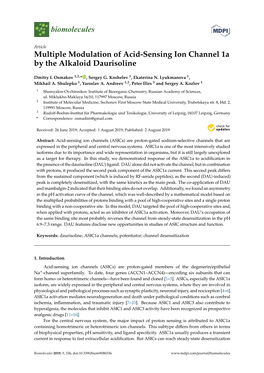 Multiple Modulation of Acid-Sensing Ion Channel 1A by the Alkaloid Daurisoline