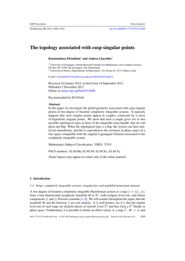 The Topology Associated with Cusp Singular Points