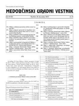 MEDOBČINSKI URADNI VESTNIK Leto XVIII Maribor, 20