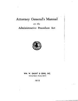 Attorney General's Manual on The