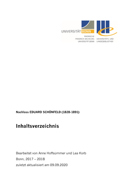 Inhaltsverzeichnis