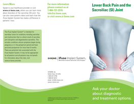 Lower Back Pain and the Sacroiliac (SI) Joint