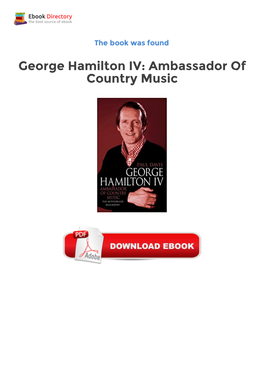 Ebook George Hamilton IV: Ambassador of Country Music Freeware