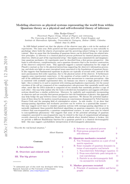 Modeling Observers As Physical Systems Representing the World from Within: Quantum Theory As a Physical and Self-Referential Theory of Inference