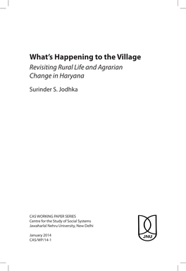 What's Happening to the Village