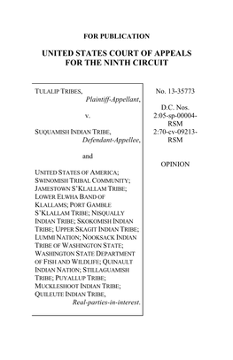 Tulalip Tribes V. Suquamish Tribe