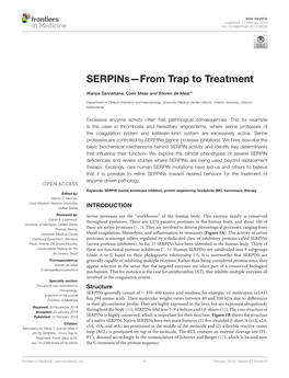 Serpins—From Trap to Treatment