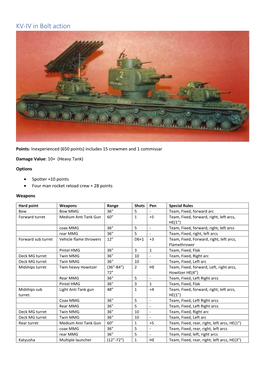 KV-IV in Bolt Action