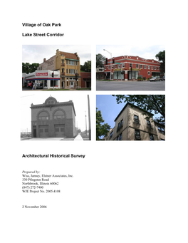 Village of Oak Park Lake Street Corridor Architectural Historical Survey