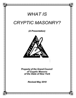 What Is Cryptic Masonry?