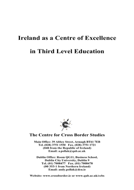 Ireland As a Centre of Excellence in Third Level Education: Challenges for the Universities 25