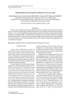 The History of Genome Mapping in Fragaria Spp