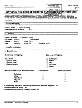National Register of Historic 1 Aceslbjbqis Ration Form