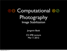 Image Stabilization