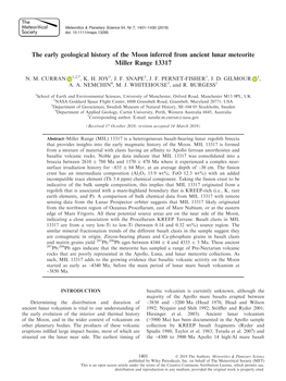 The Early Geological History of the Moon Inferred from Ancient Lunar Meteorite Miller Range 13317