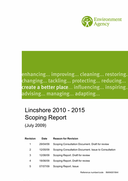Lincshore 2010 - 2015 Scoping Report