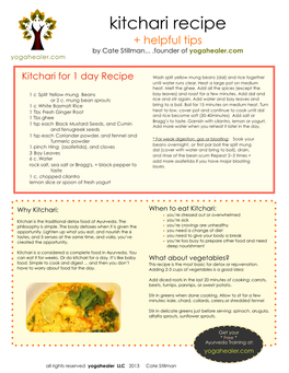 Kitchari Recipe + Helpful Tips by Cate Stillman