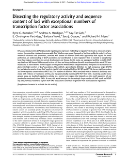 Dissecting the Regulatory Activity and Sequence Content of Loci with Exceptional Numbers of Transcription Factor Associations