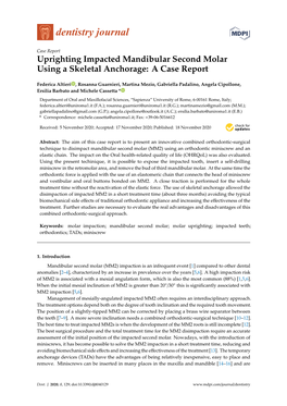 Uprighting Impacted Mandibular Second Molar Using a Skeletal Anchorage: a Case Report