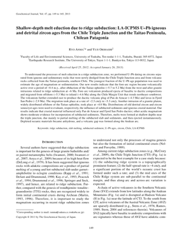 LA-ICPMS U–Pb Igneous and Detrital Zircon Ages from the Chile Triple Junction and the Taitao Peninsula, Chilean Patagonia