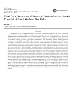 Field Data Correlation of Reservoir Compaction and Seismic Potential of Dutch Onshore Gas Fields