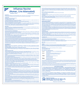 Influenza Whoinsert Generic Name As on 080710