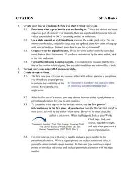 CITATION MLA Basics