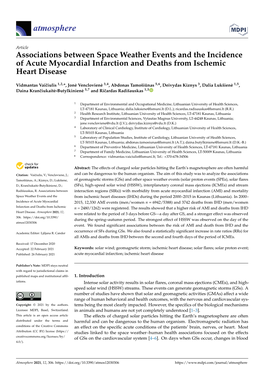 Associations Between Space Weather Events and the Incidence of Acute Myocardial Infarction and Deaths from Ischemic Heart Disease