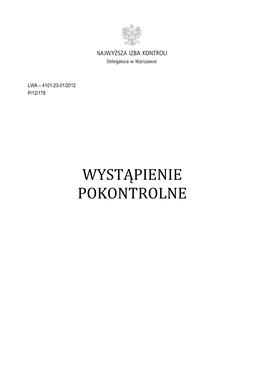 Wystąpienie Pokontrolne