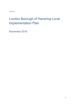 London Borough of Havering Local Implementation Plan