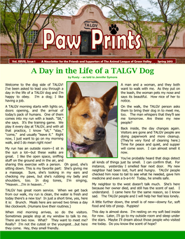 A Day in the Life of a TALGV Dog by Rusty - As Told to Jennifer Symons