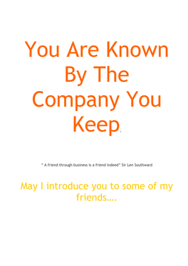 You Are Known by the Company You Keep