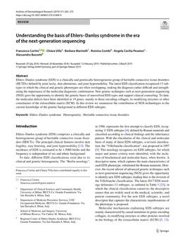 Understanding the Basis of Ehlers–Danlos Syndrome in the Era of the Next-Generation Sequencing