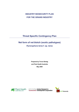 Threat Specific Contingency Plan Net Form of Net Blotch