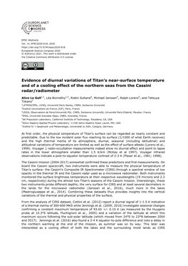 Evidence of Diurnal Variations of Titan's Near-Surface Temperature