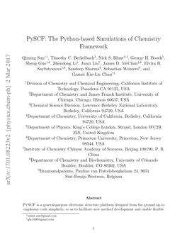 Pyscf: the Python-Based Simulations of Chemistry Framework