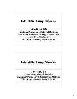 Interstitial Lung Disease