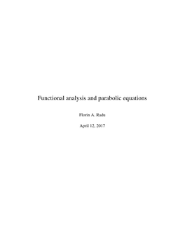 Functional Analysis and Parabolic Equations